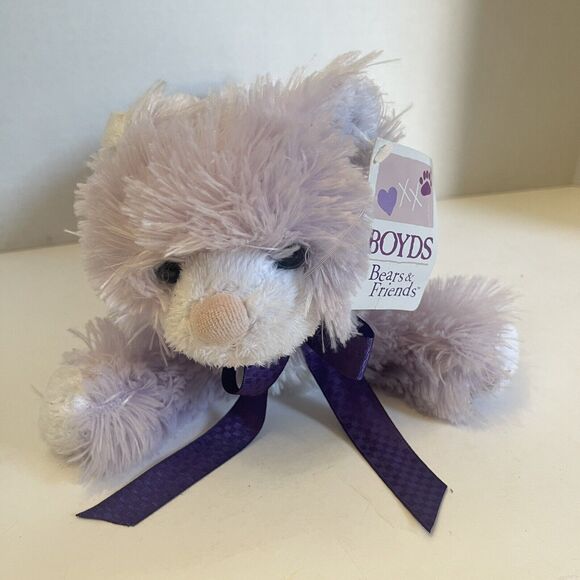 Boyds Bears & Friends Taffy Purple Kitty Cat Plush Soft Toy Stuffed Animal - Picture 1 of 6